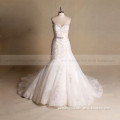 Beautiful Sweet Heart Mermaid Chapel Train Lace Wedding Gown With Beading belt